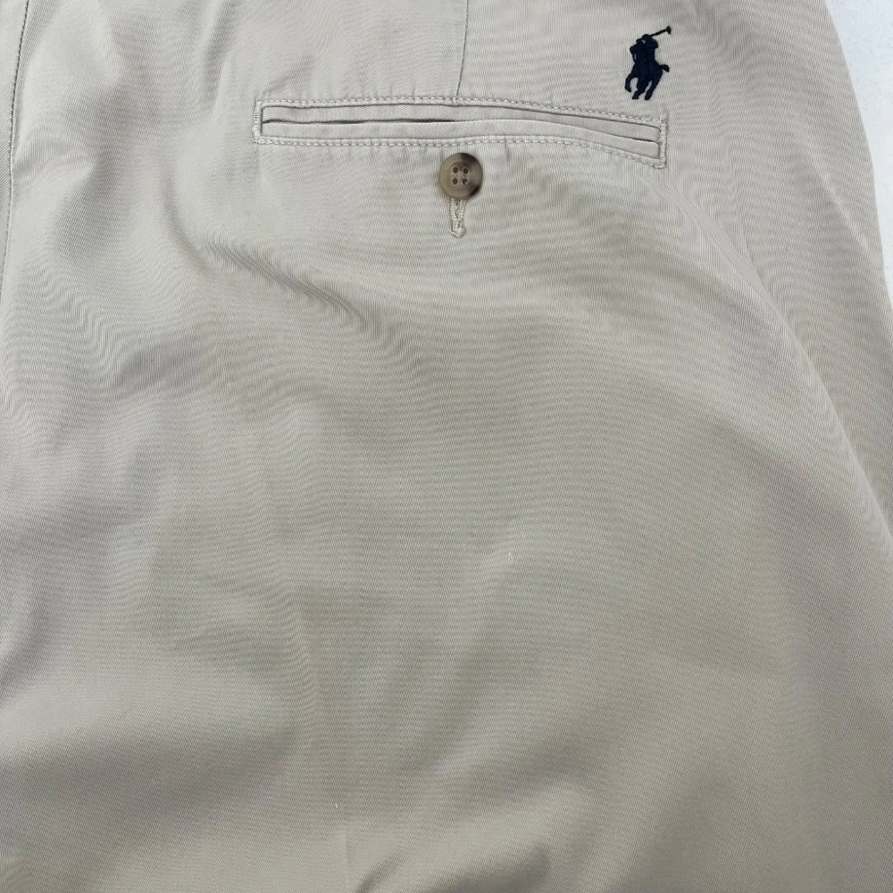 Polo Ralph Lauren Mens 38/32 Suffield Chino Pants Beige Flat Front Slash Pockets